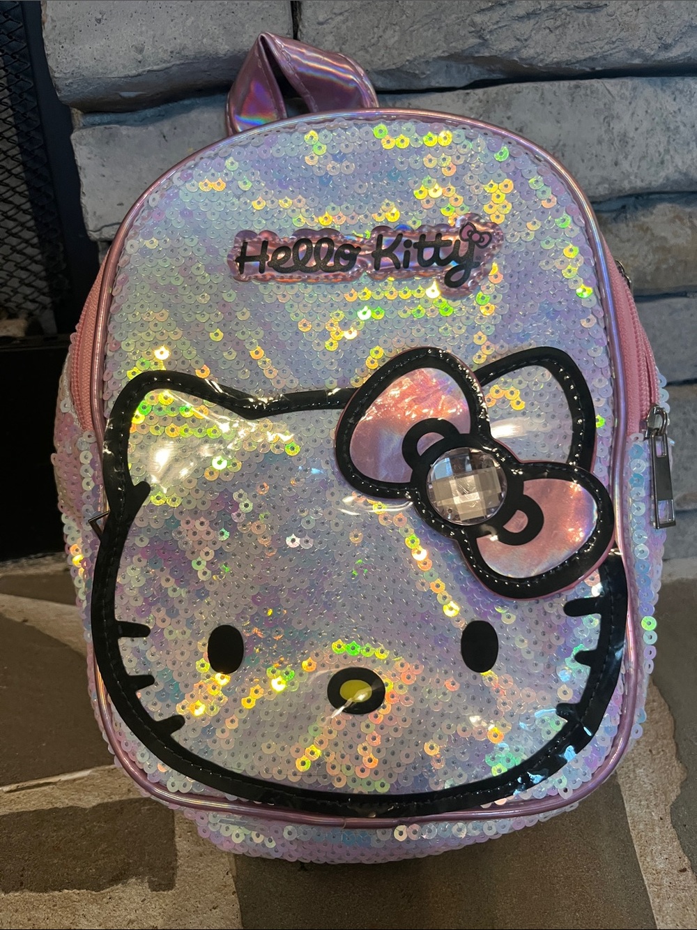 Hello Kitty Sequin Mini Backpack in Iridescent Pink
